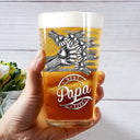 Gift For Father,Gift For Grandpa,Independence Day,Icon,Confident - Metal Effect Best Dad Grandpa Ever - Personalized Beer Glass