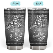 Gift For Father,Gift For Grandpa,Independence Day,Icon,Confident - Metal Effect Best Dad Grandpa Ever - Personalized Tumbler