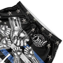 Gift For Father,Gift For Grandpa,Independence Day,Summer,Icon,Confident - Metal Effect Best Dad Grandpa Ever - Personalized Unisex Beach Shorts