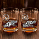 Gift For Father,Gift For Grandpa,Independence Day,Icon,Proud - Metal Effect Best Dad Grandpa Ever - Personalized Whiskey Glass