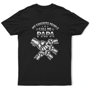 Gift For Grandpa,Proud,Icon - Metal Effect My Favorite People Call Me Papa - Personalized T Shirt