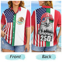No Custom,America 250th,Independence Day - Mexican American Flag 1776 Eagle America 250th - Hawaiian Shirt
