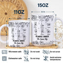 Long Distance,Gift For Bestie,Gift For Sisters,Gift For Mother,Gift For Daughter,Love - Miles Apart But Close At Heart Toile Pattern - Personalized White Edge-to-Edge Mug