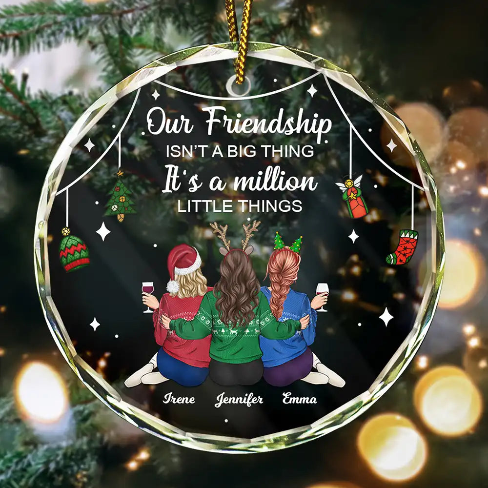 Million Little Things Friendship - Personalized Circle Glass Ornament