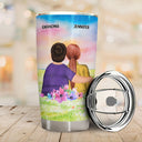 Mom & Daughter Forever Linked Together Watercolor Style - Birthday, Loving Gift For Mother, Grandma, Grandmother, Granddaughter - Personalized Custom Tumbler