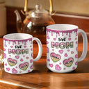 Gift For Mother,Gift For Grandma,Happy - First Mom Now Grandma Heart Icon, 3D Inflated Effect Printed - Personalized White Edge-to-Edge Mug