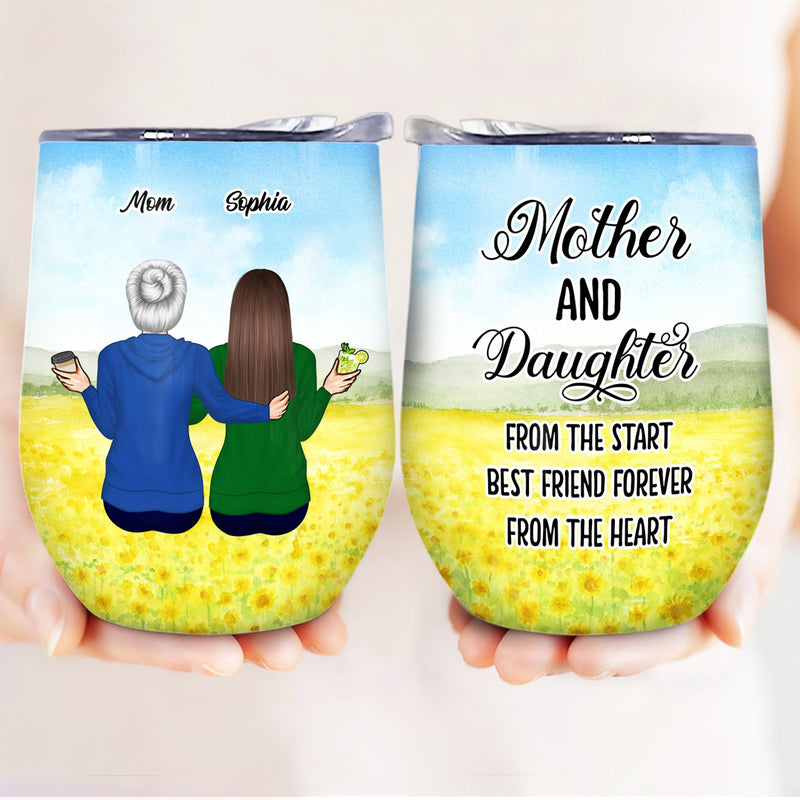 Mother Daughter Forever Linked Together - Gift For Mother, Mom Gift - Personalized Custom Wine Tumbler