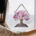 Old Couples,Wedding Anniversary,Love - Precious Couple Anniversary Stained Glass Effect - Personalized Window Hanging Suncatcher Ornament