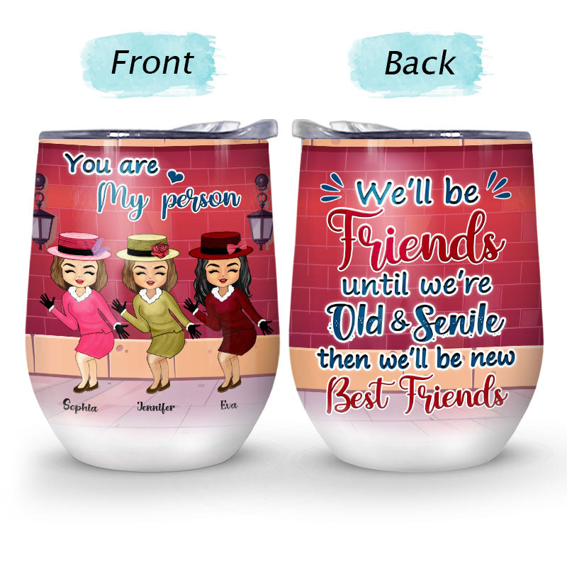 Nous serons amis - Cadeau pour les meilleurs amis, BFF - Verre à vin personnalisé