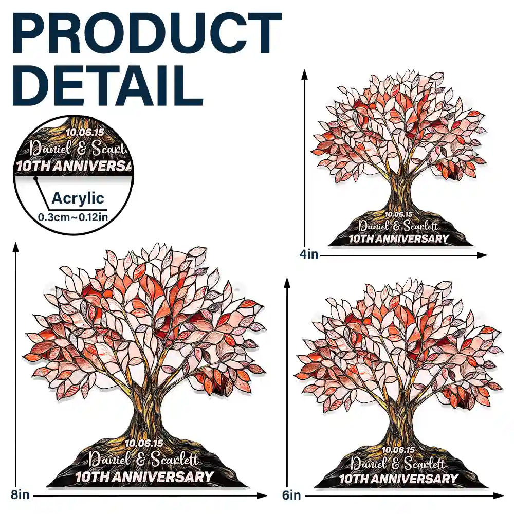 Old Couples,Wedding Anniversary,Love - Precious Couple Anniversary Stained Glass Effect - Personalized Window Hanging Suncatcher Ornament