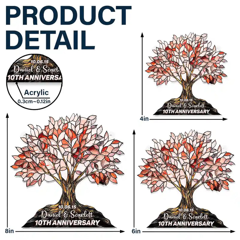 Old Couples,Wedding Anniversary,Love - Precious Couple Anniversary Stained Glass Effect - Personalized Window Hanging Suncatcher Ornament