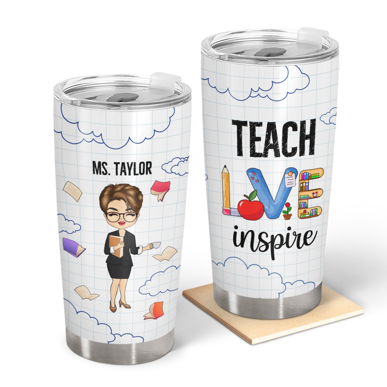 Teach Love Inspire - Gift For Teacher - Personalized Custom Tumbler