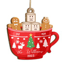 Marshmallow Gingerbread Man Hot Chocolate - Christmas, Lovely Gift For Parents, Grandparents - Personalized Wooden Cutout Ornament