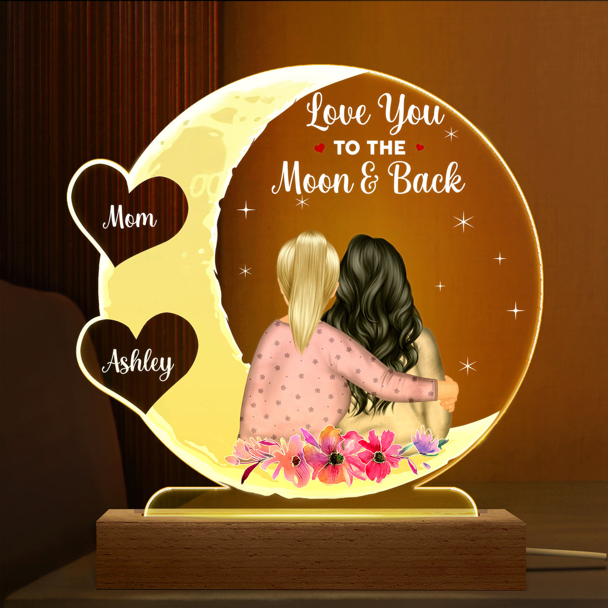 Mother & Daughter Love You To The Moon And Back - Birthday, Loving Gif -  Wander Prints™