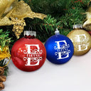 Family,Happy,Christmas,Gift For Bestie - Monogram Initial - Personalized Ball Ornament