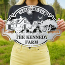Farm,Happy - Welcome Animals Farm - Personalized Cutout Metal Sign