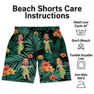 Custom Photo Hula Dancing - Personalized Unisex Beach Shorts