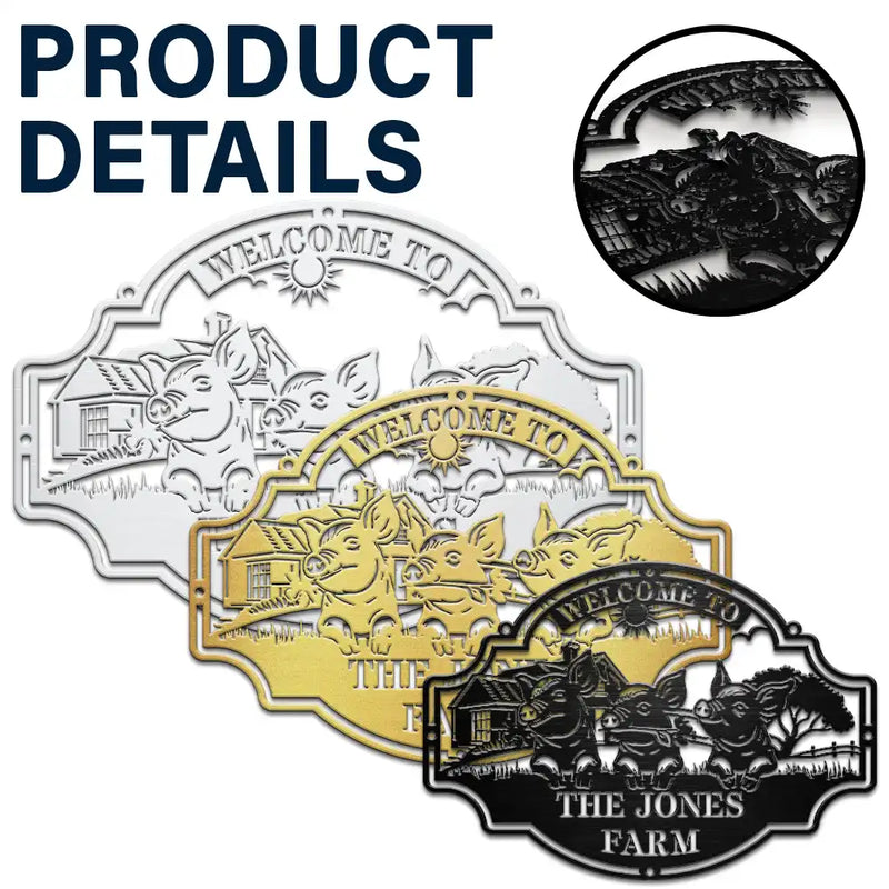 Farm,Happy - Welcome Animals Farm - Personalized Cutout Metal Sign