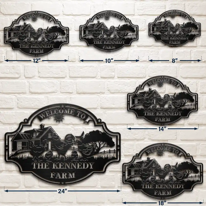 Farm,Happy - Welcome Animals Farm - Personalized Cutout Metal Sign