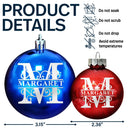 Family,Happy,Christmas,Gift For Bestie - Monogram Initial - Personalized Ball Ornament