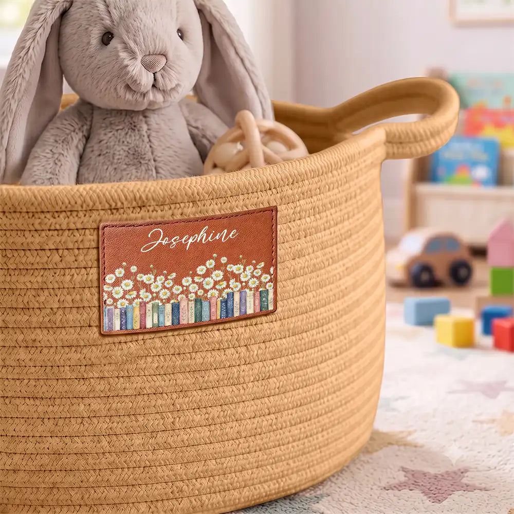 Confident,Gift For Women,Gift For Yourself,Gifts For Her,Icon,Reading - Gifts For Book Lovers - Personalized Birth Flower Woven Rope Basket