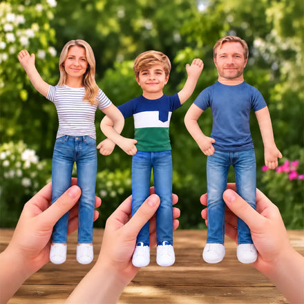 Funny Gift For Family, Mom, Dad, Kid, Pet - Personalized Custom Photo Squishy Toy Poseable Plush Doll