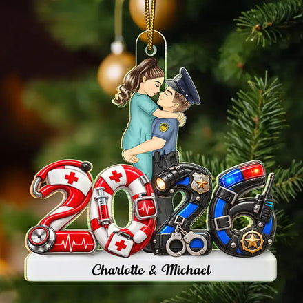 Gift For Uniform Couple - Police, Firefighter, Nurse, Army - Personalized Acrylic Ornament