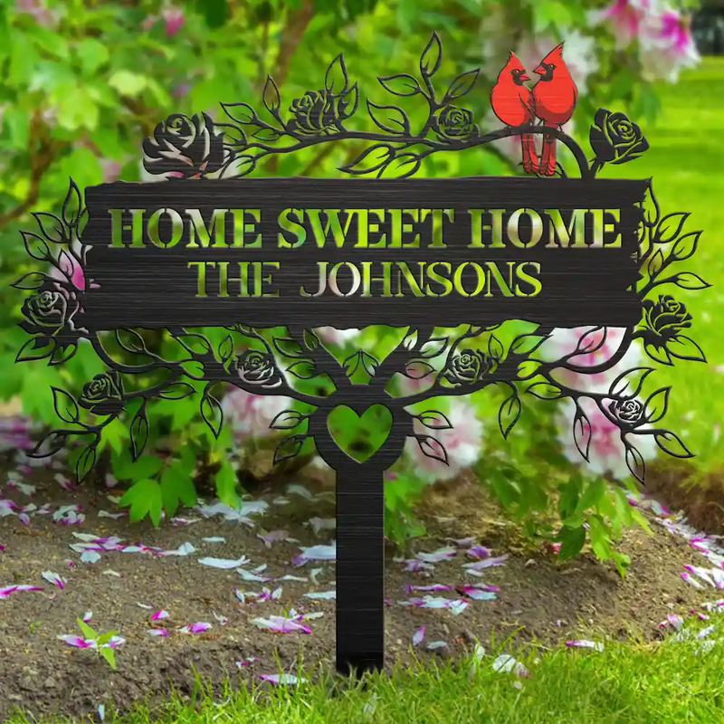 Gift For Couples,Love,Family - Family Together Home Sweet Home - Personalized Metal Garden Stake