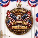 Family,Independence Day,America 250th,Happy,Top Market - 3D Effect Eagle America 250 Years Of Freedom - Personalized Custom Shaped Wood Sign