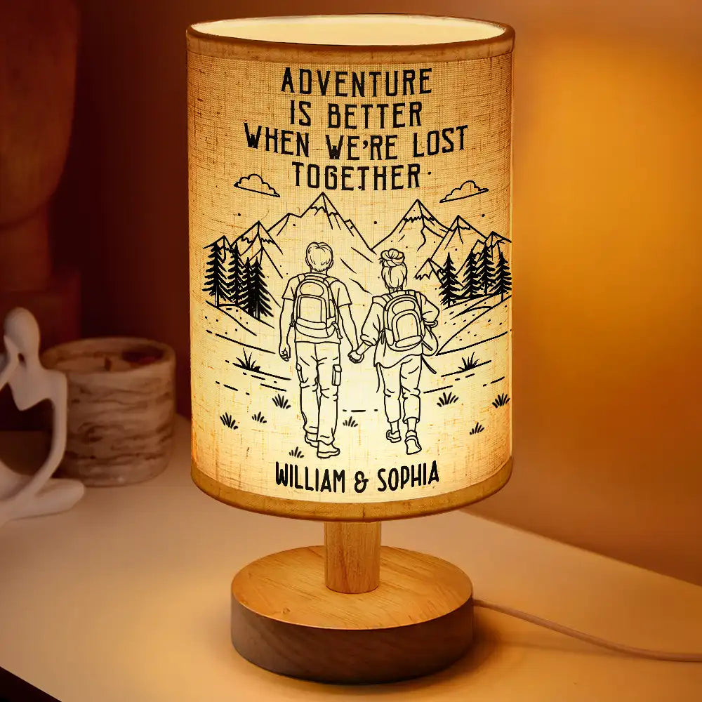 Gift For Couples,Gift For Husband,Old Couples,Gift For Wife,Gift For Boyfriend,Gift For Girlfriend,LGBT,Love - Adventure Partners For Life - Personalized Fabric Lamp