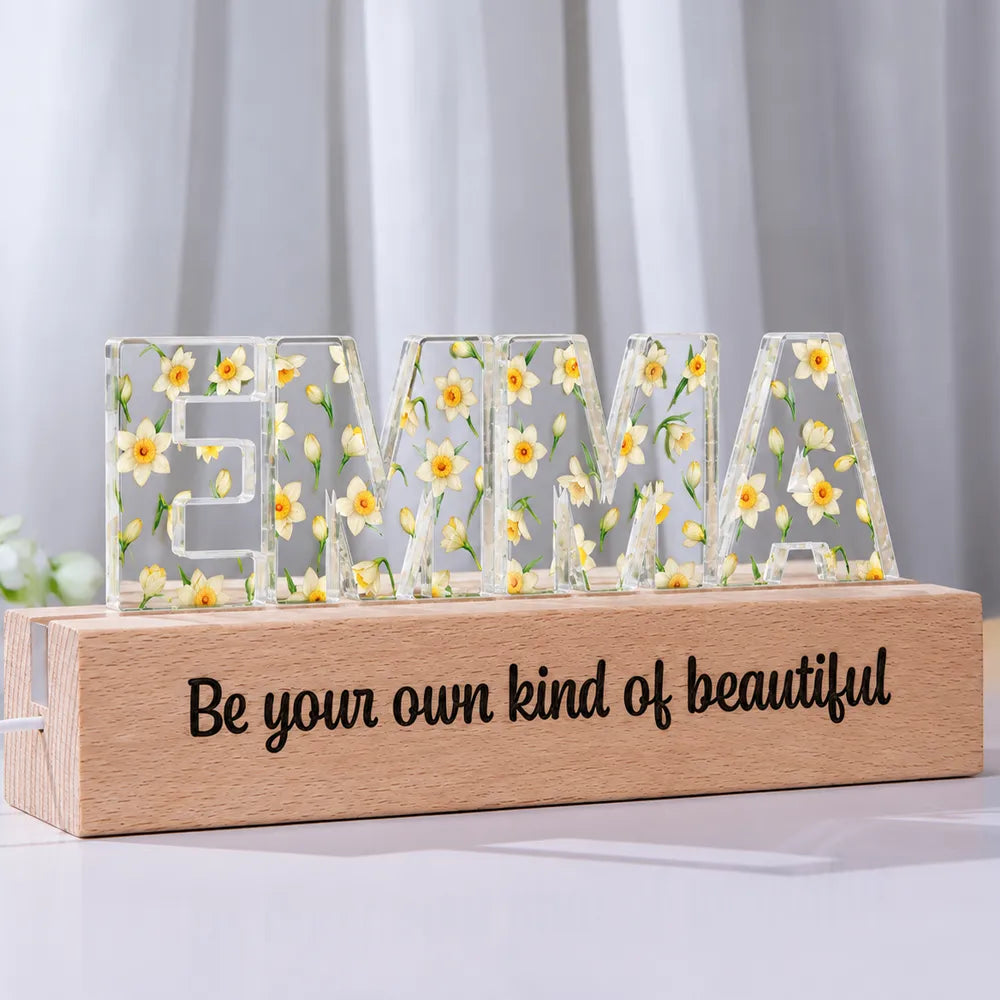 Christmas,First Christmas,Gift For Baby,Happy,Icon,New Baby,Top Market - Birthday Gift, Nursery Room Decor - Personalized Birth Month Flower LED Light