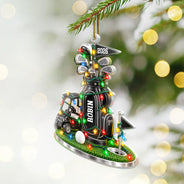 Christmas,Gift For Men,Gift For Yourself,Gifts For Him,Golf,Happy,Icon - Christmas Gift For Golfer Husband Dad Grandpa - Personalized Golf Bag Acrylic Ornament