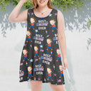 Gift For Mother,Gift For Grandma,Happy,Summer,Independence Day,Photo,Icon,Humorous - Custom Photo Stars & Stripes Best Mom Grandma Ever - Personalized Sleeveless Tank Dress