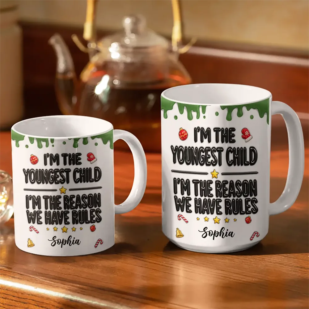 Christmas,Custom Text,Humorous - Funny Siblings Gift For Kids - Personalized White Edge-to-Edge Mug