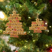 Christmas,Family,Happy,Icon - Family Gift - Personalized Gingerbread Name Style Wooden Ornament