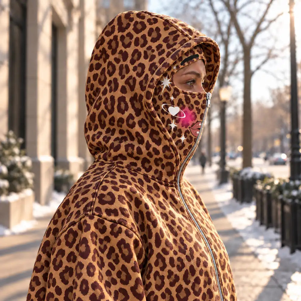 Christmas,Gift For Women,Gift For Yourself,Gifts For Her,Happy,No Custom - Gift For Her, Besties, Daughter - Personalized Glam Face Balaclava Zip Hoodie