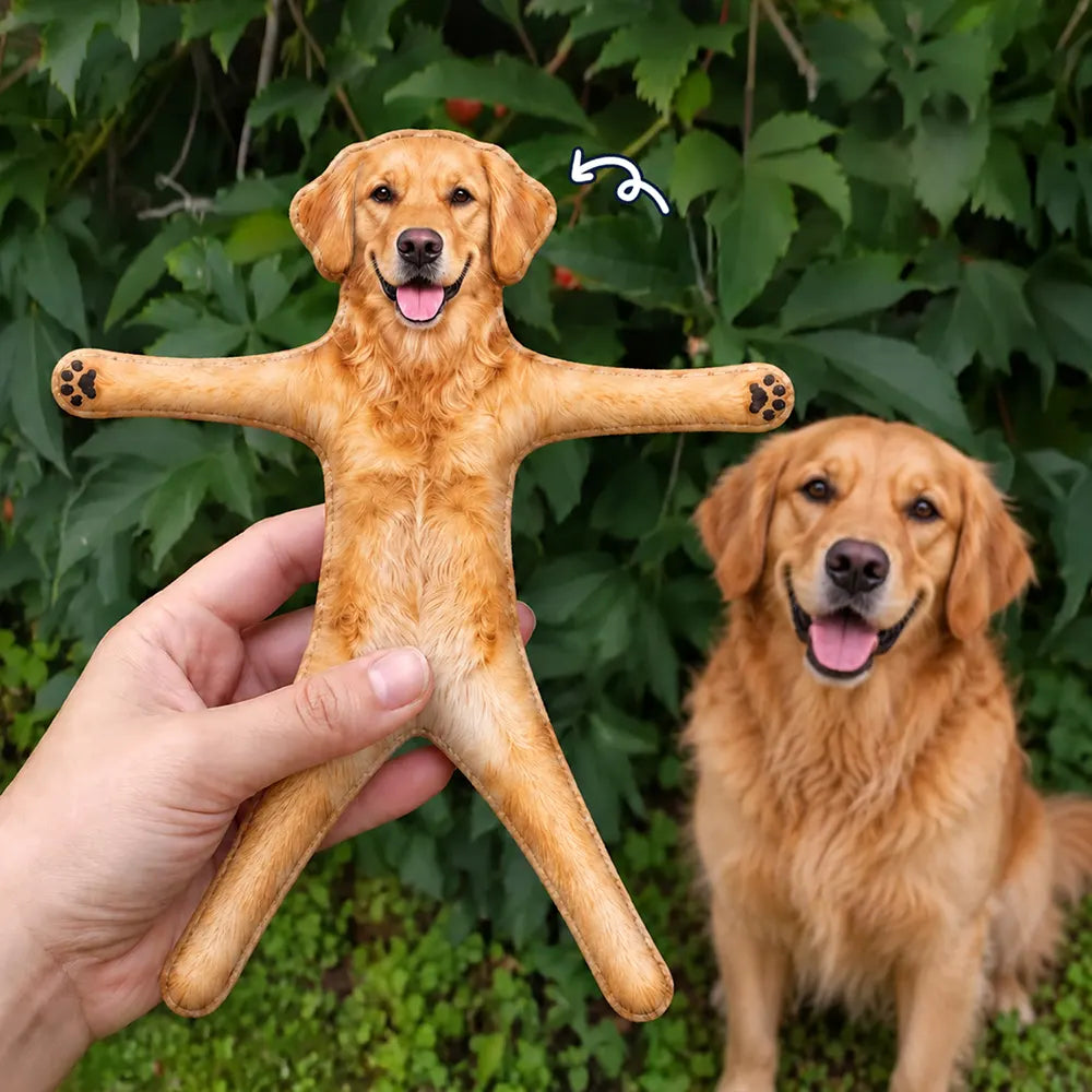 Art Design, Christmas, Custom Photo, Humorous, Pet Lovers, Photo - Poseable Body Doll - Funny Gift For Dog Mom, Dad, Cat Lover - Personalized Custom Photo Pet Squishy Toy Poseable Plush Doll