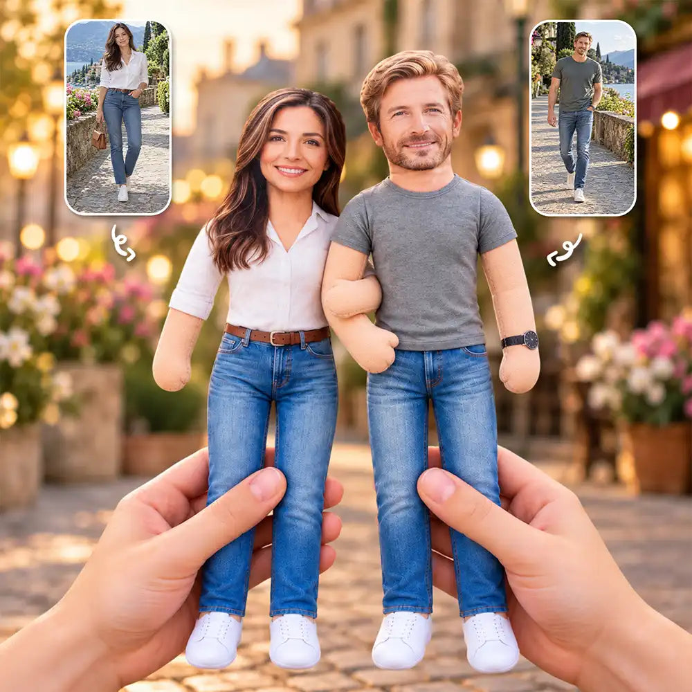 Anniversary,Art Design,Christmas,Custom Photo,Gift For Couples,Old Couples,Photo - Poseable Body Doll ,Romantic - Funny Gift For Couple, Husband And Wife, Anniversary - Personalized Custom Photo Squishy Toy Poseable Plush Doll