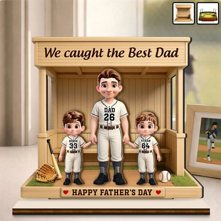 We Caught The Best Mom Baseball Standing Mom - Personalized Custom Shaped Wooden Plaque