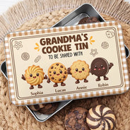 Baking,Christmas,Gift For Grandma,Gifts For Her,Icon,Sentimental,Top Market - Gift For Grandma - Personalized Biscuit Cookie Container To Be Shared With Grandkids Metal Tin Box