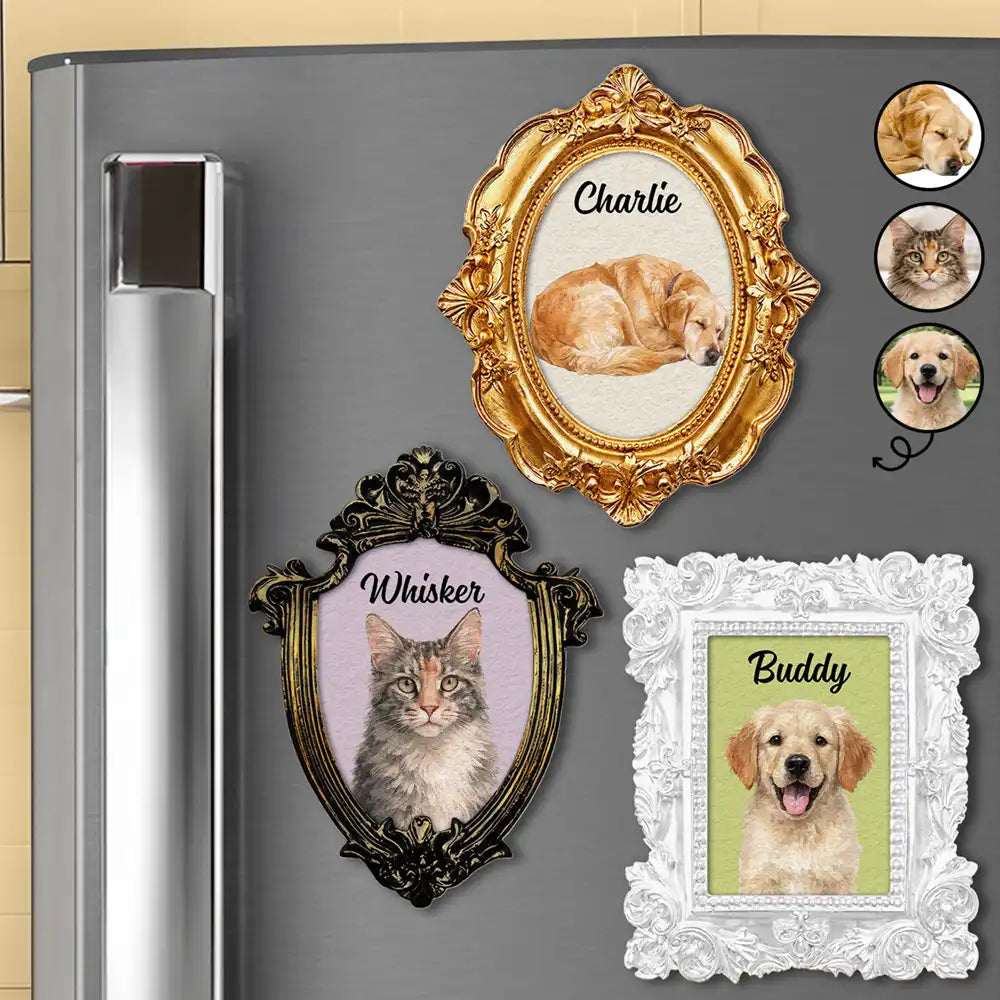 Custom Photo Realistic Watercolor Art Dog Cat Pet Kid Portrait - Personalized Ornate Frame
