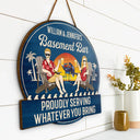 Couple Poolside Paradise - Personalized Custom Shaped Wood Sign