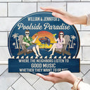 Couple Poolside Paradise - Personalized Custom Shaped Wood Sign