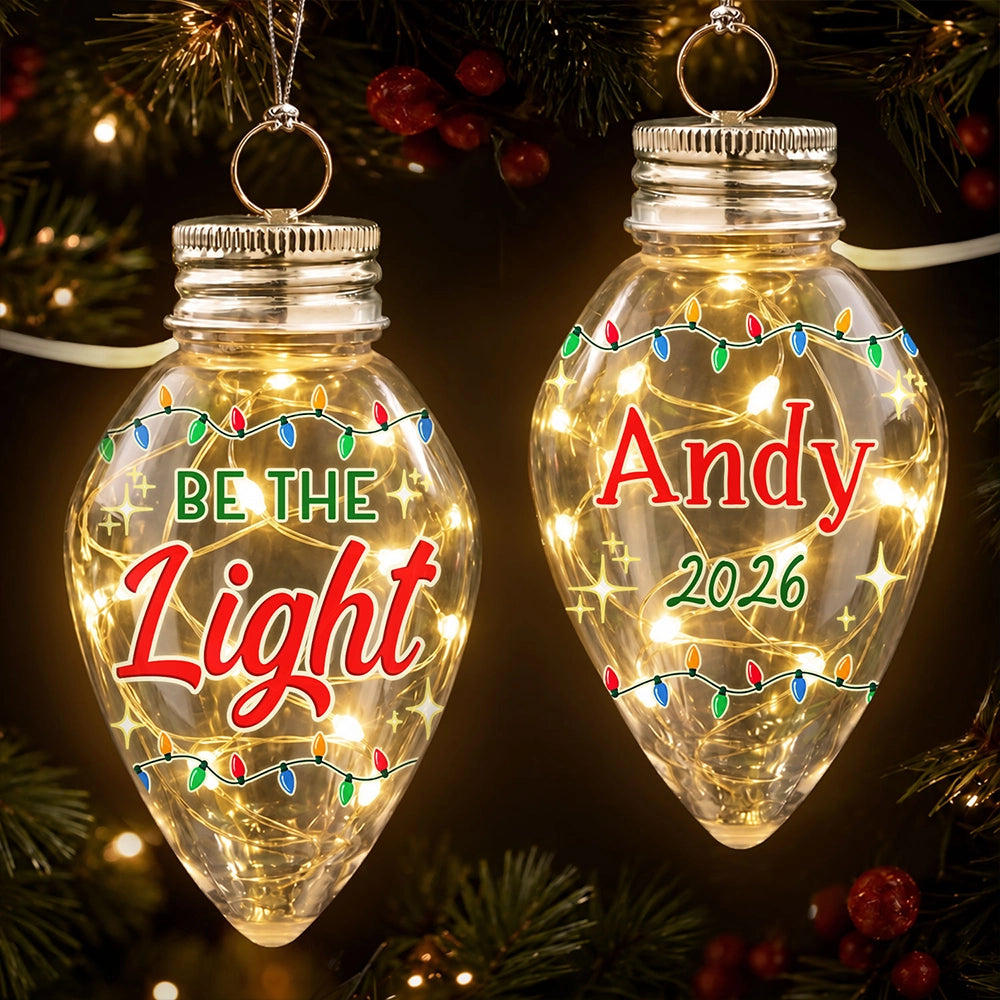 Christmas, Cozy, Custom Text - Christmas Decoration For Family - Personalized Be The Light Chili Bulb LED Light