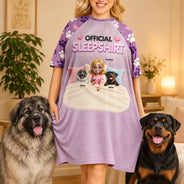 Dog Mom,Gift For Mother,Gifts For Her,Happy,Pet Lovers,Top Market,Vector - Christmas Gift For Dog Mom - Personalized Stuffy Effect Official Sleepshirt Women's Sleep Tee