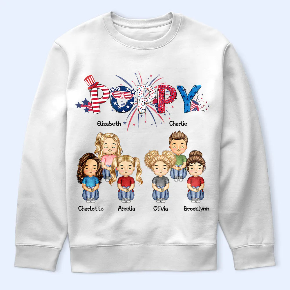 Stars And Stripes Daddy Papa Mommy Nana - Personalized T Shirt