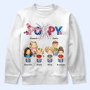 Stars And Stripes Daddy Papa Mommy Nana - Personalized T Shirt
