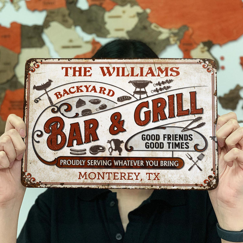 Personalized Grilling Proudly Serving You Bring Customized Classic Metal Signs