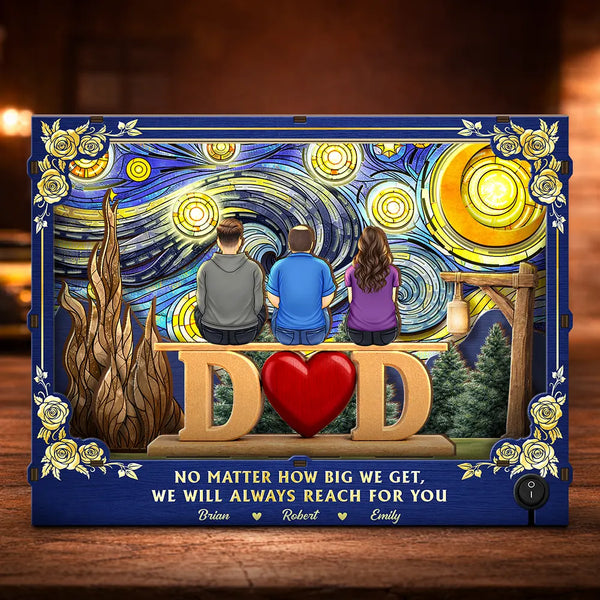 Gift For Father,Gift For Grandpa,Love - Dad Grandpa We Will Always Reach For You Starlit Night - Personalized DIY Book Nook Kit