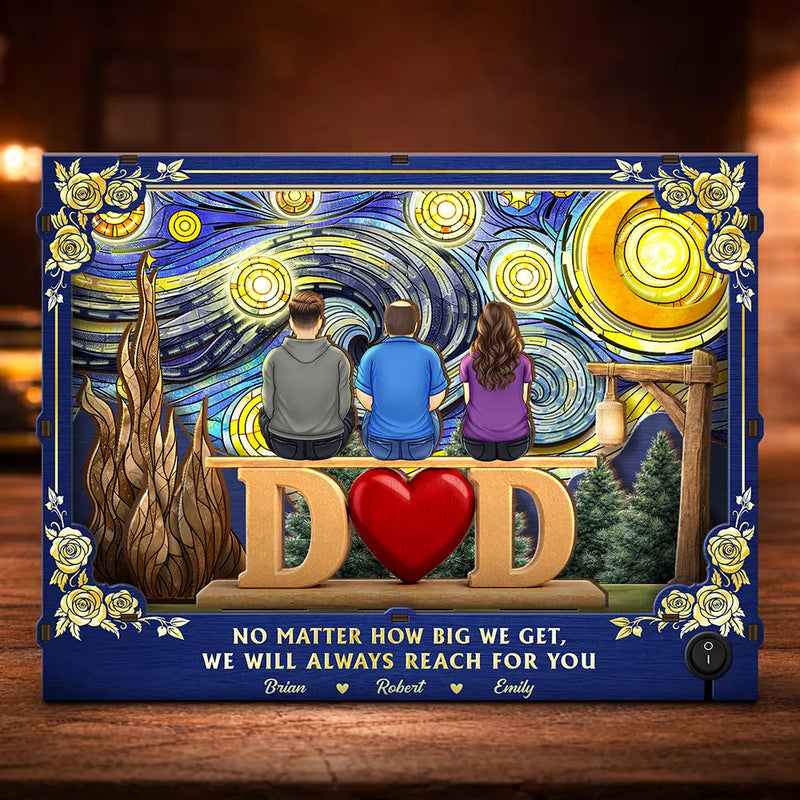 Gift For Father,Gift For Grandpa,Love - Dad Grandpa We Will Always Reach For You Starlit Night - Personalized DIY Book Nook Kit